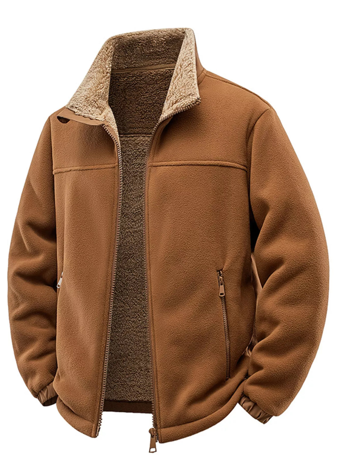 Men's Plus Size Zip Up Fleece Jacket