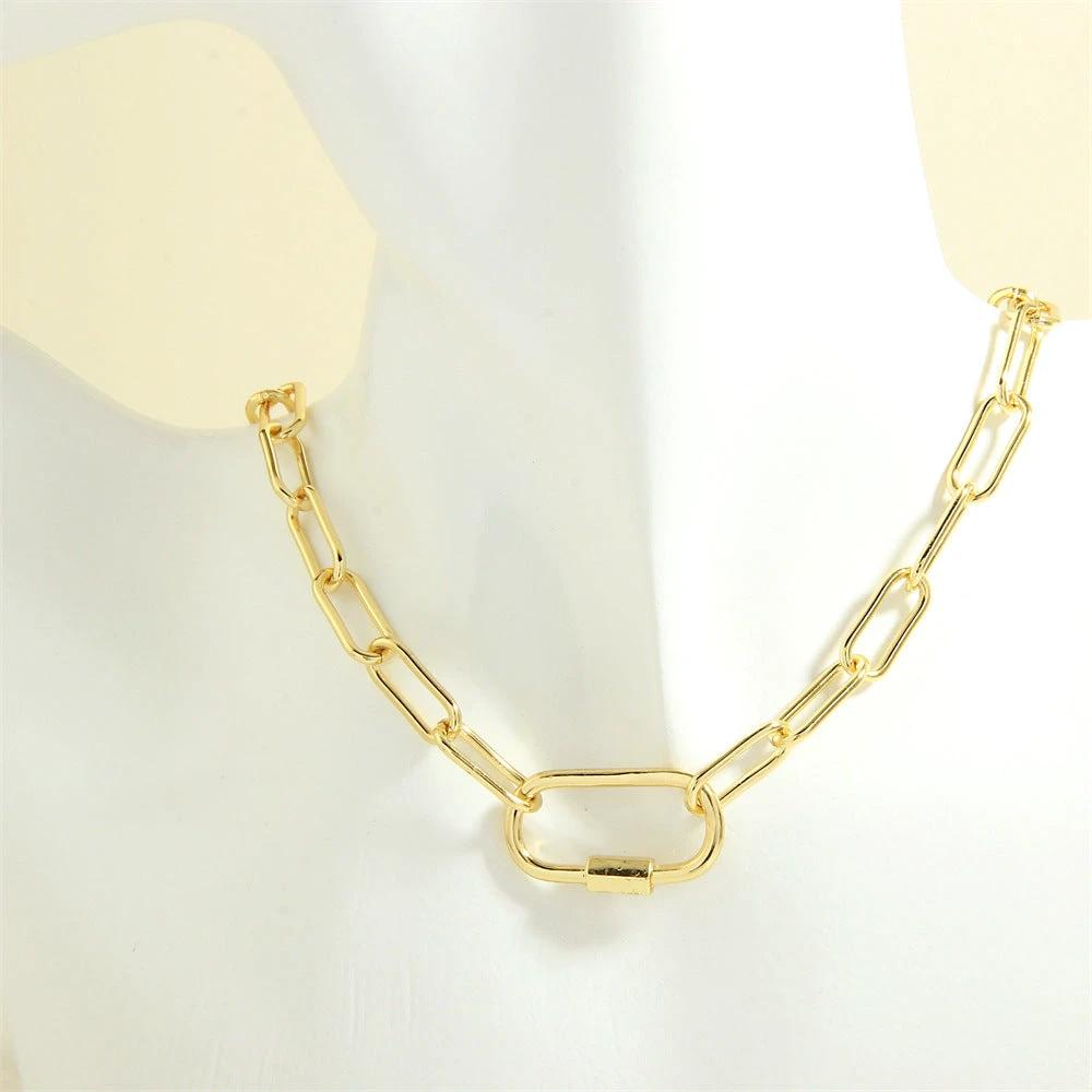 Design Screw Buckle Oval Pendant Necklace For Men