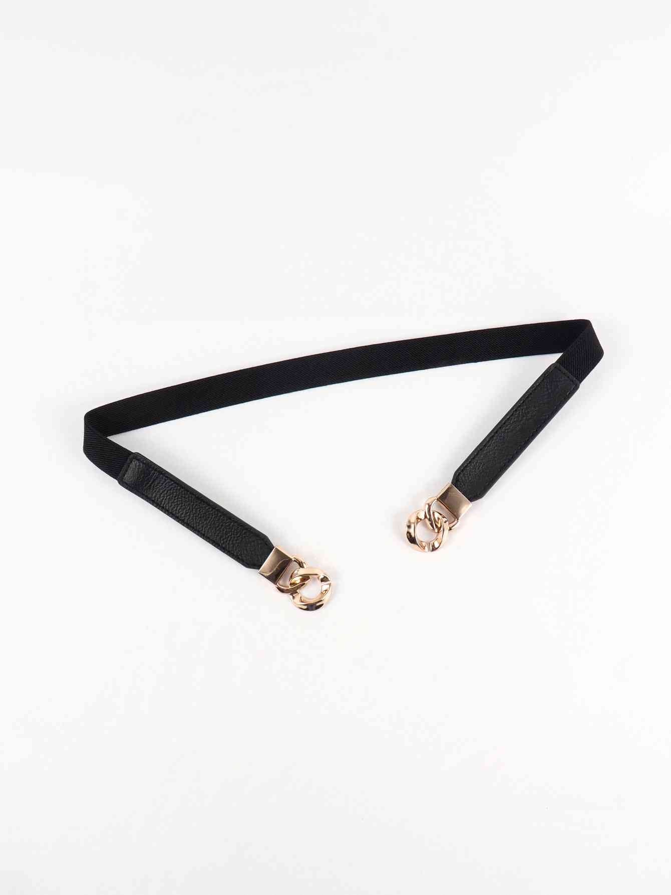 ElegantStyle Zinc Alloy Buckle Elastic PU Belt – Versatile and Stylish Accessory See size chart under “more details”