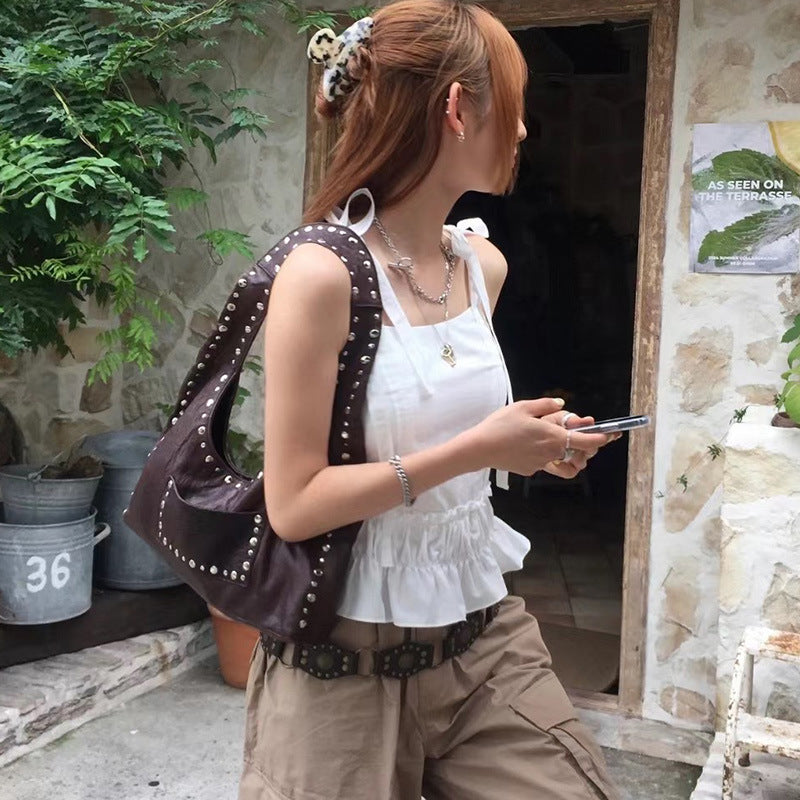 Retro Rivet Shoulder Underarm Bag Shoulder Bag