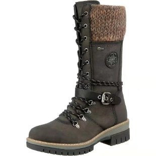 Women's High Square Heel Round Head Martin Boots