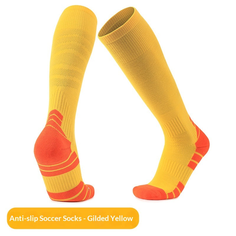 Cross-border Long-tube Sports Socks Thickened Non-slip Towel Bottom Mens Football Training Socks Sweat-absorbent Breathable Professional Football Socks
