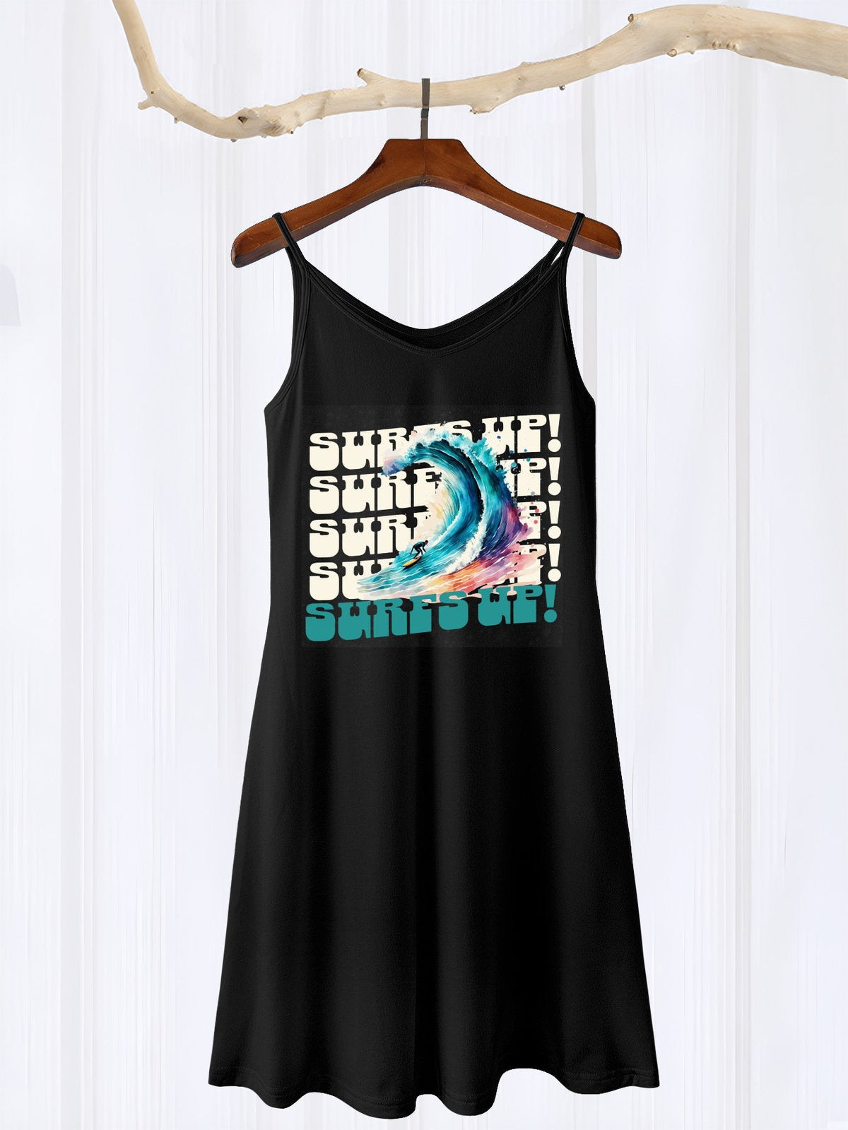 Surf's Up Sleeveless Short Cami Dress (Front Printing)