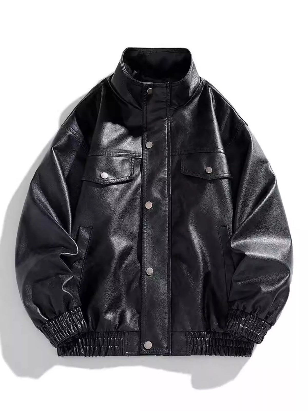 Men's Plus Size Snap Down Jacket with Pockets