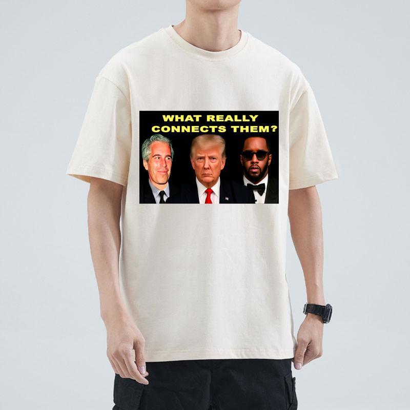 What Really Connects Them? T-Shirt – Satirical American Commentary Tee, Bold Graphic Unisex Shirt for Political Conversation Fans