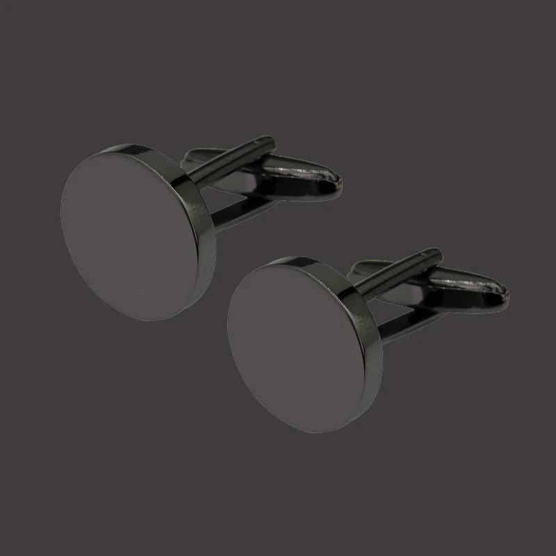 Copper Black Golden And Silver Laser Metal Cufflinks For Men