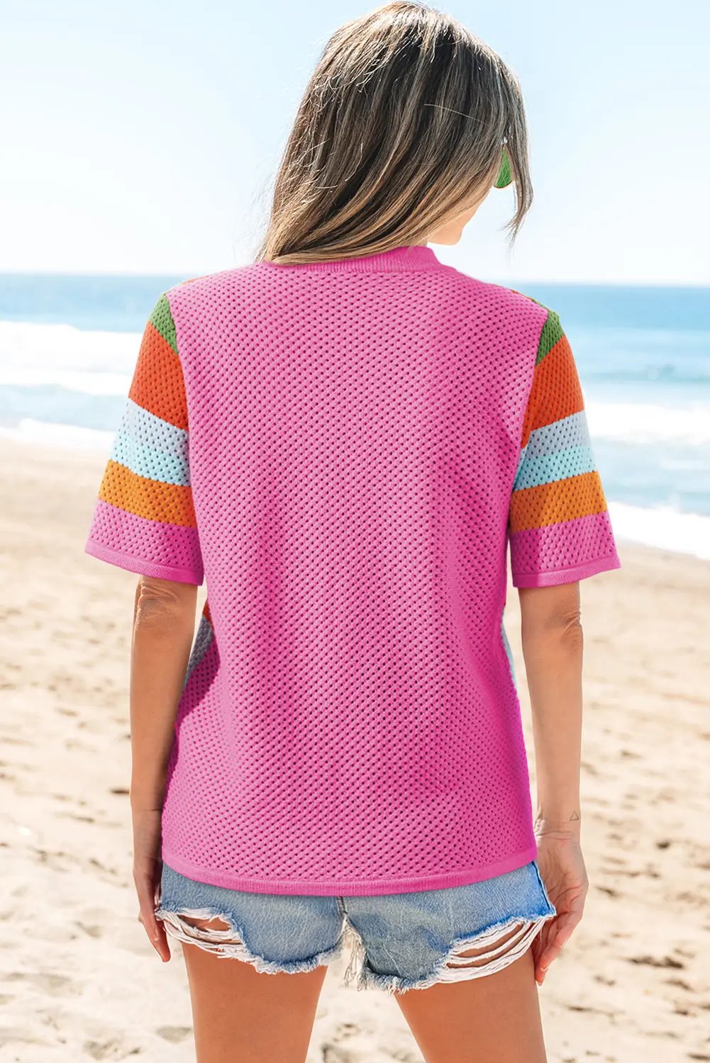 Women's Knit Sweater Knit Sweater - Soft Colorblock - Women's Casual Top