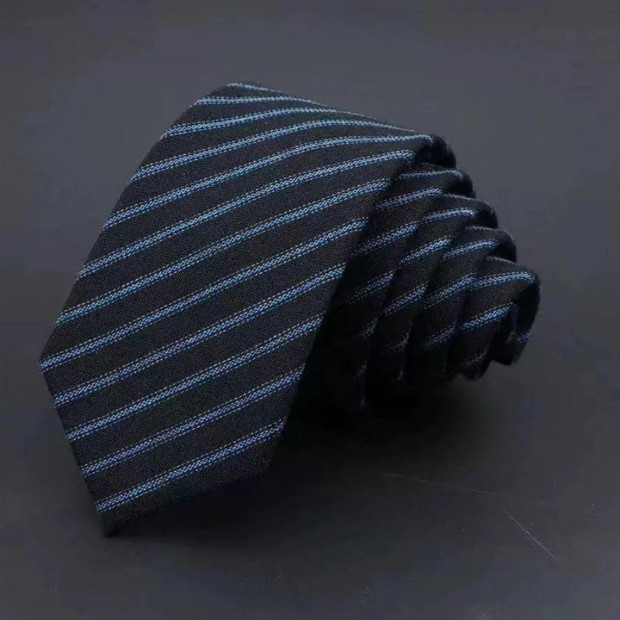 Men's Thickened Sanded Fabric Striped Solid Color Cotton Tie