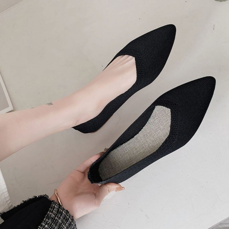 Women's Pointed-Toe Knit Flats