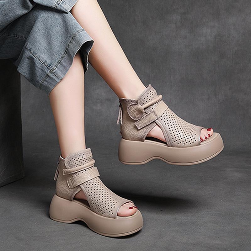 Women's High-Top Roman Sandals with Platform Sole