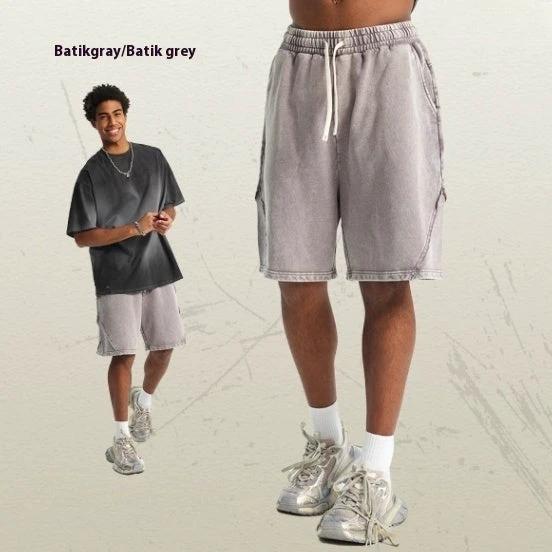 Batik Washed Patch Craft Retro Heavy Men's Trendy Shorts