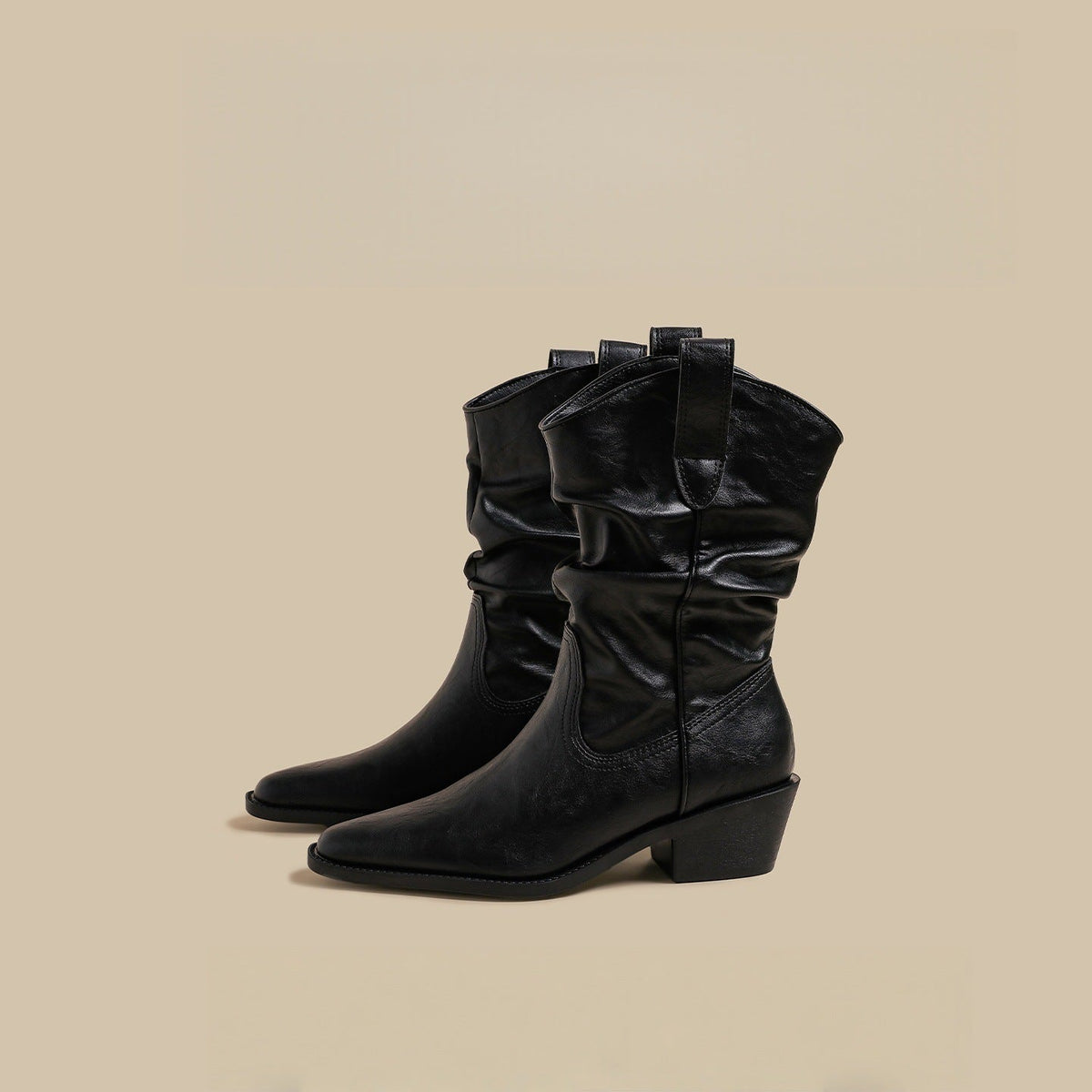 Retro Autumnwinter New Arrival Black Mid-calf Boots