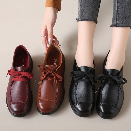 Zapatos de Trabajo Negros Planos para Mujer – Suela Blanda Antideslizante