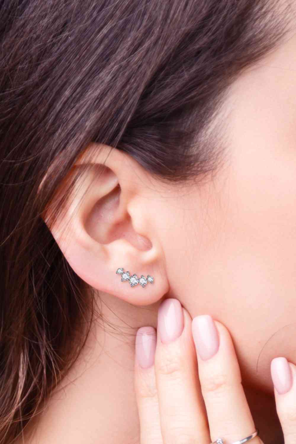 All You Need Moissanite Platinum-Plated Earrings – Elegant Minimalist Design