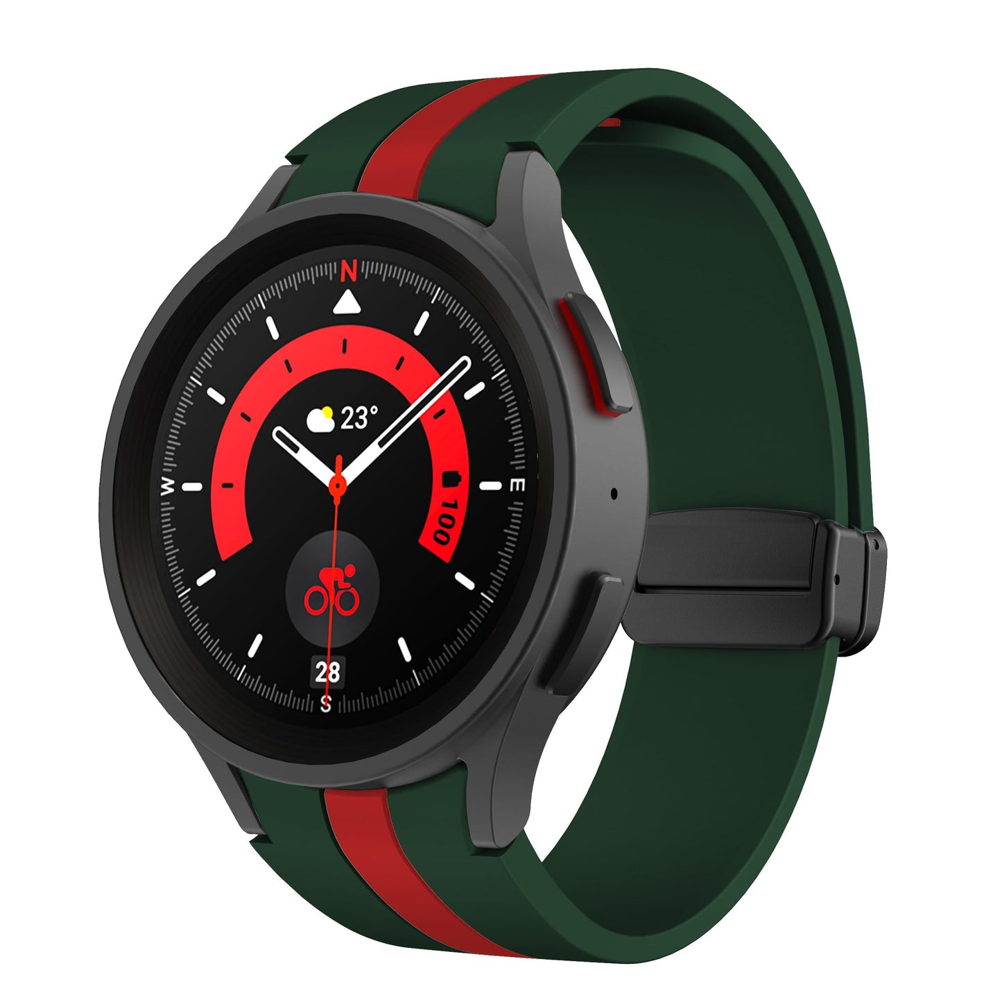 No Gap Silicone Magnetic Watch Band Compatible with Samsung Galaxy Watch 5 Pro 45mm/Galaxy Watch 5 44mm 40mm/Galaxy Watch 4 44mm 40mm Silicone Sport Strap for Samsung Galaxy Watch