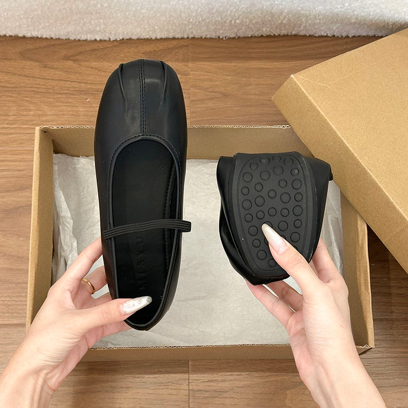 Women Flat Vintage Unique Design Low Cut Flats, French Versatile Ballet Shoes Mary Janes