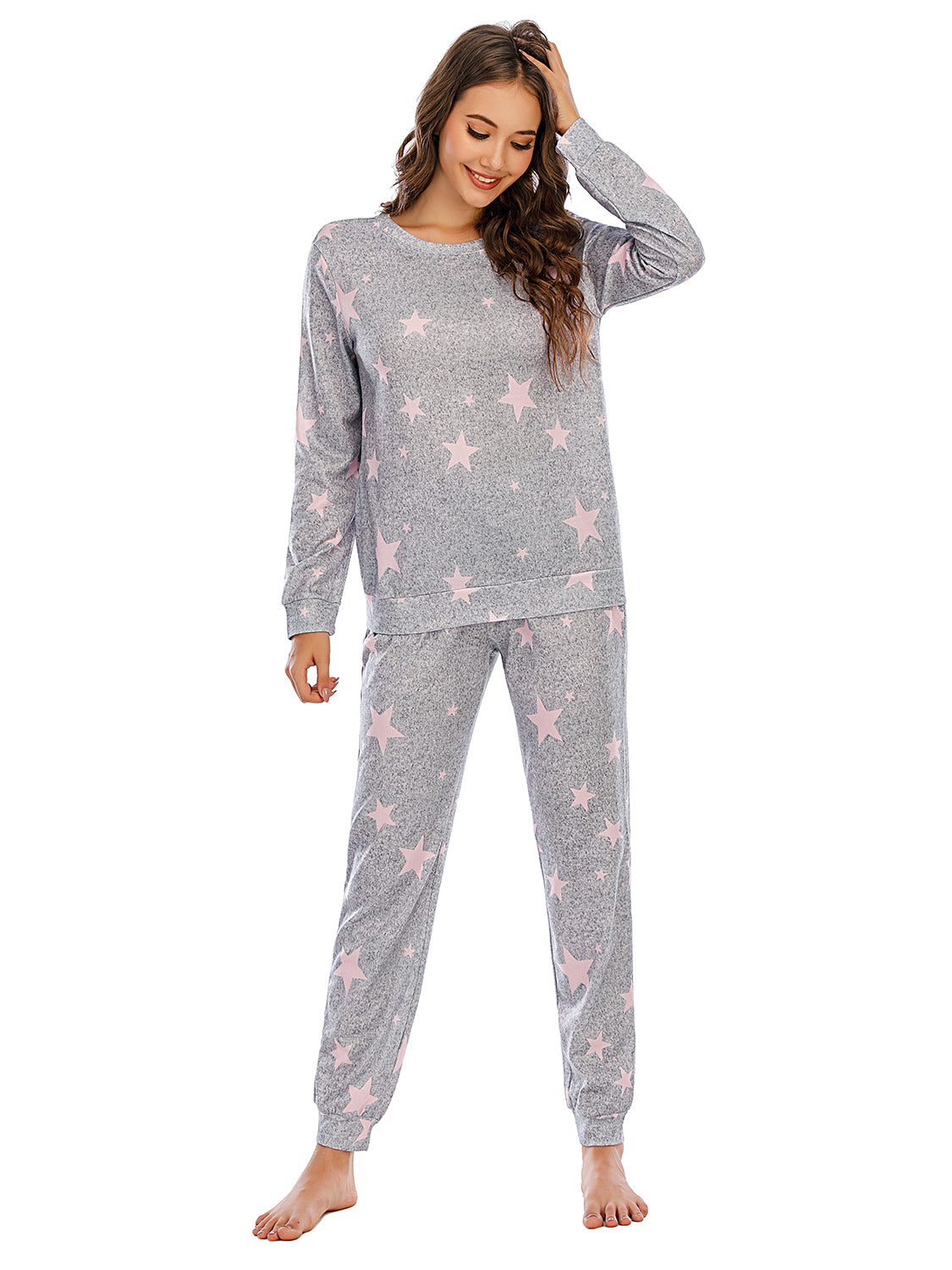 Conjunto de pijama de top y pantalón con estrellas
