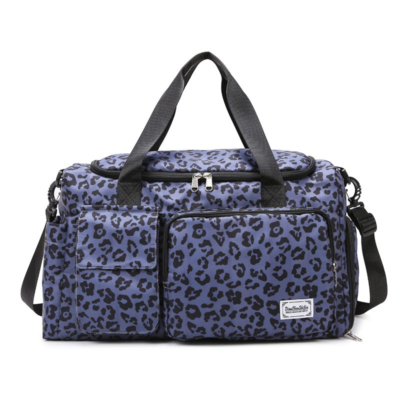 Leopard Print Large Capacity Travel Shoulder Bag Zebra Print Retro