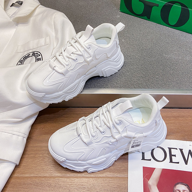 Thick-soled Lace-up Sports Sneakers