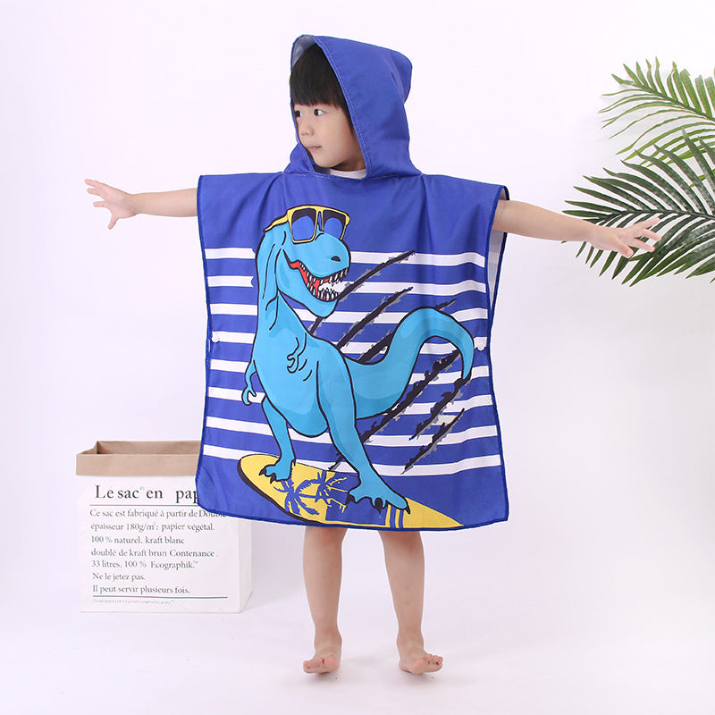 Microfiber Children's Cloak Double-sided Velvet Quick-drying Beach Towel