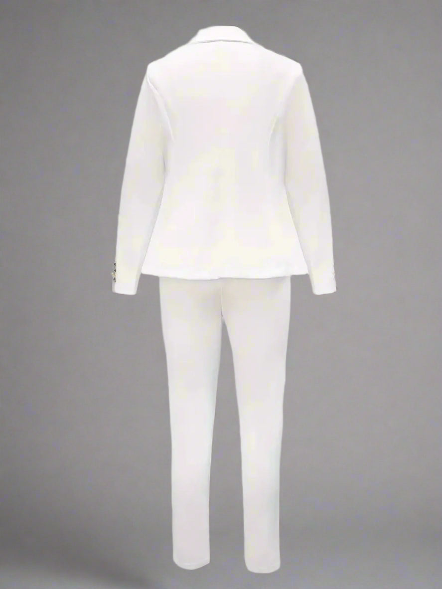 Conjunto de traje cruzado profesional para mujer