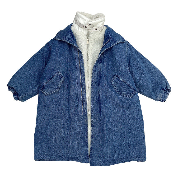 Girls Denim Trench Coat
