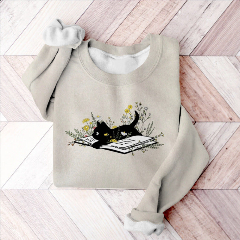 Long-sleeve Sweatshirt With European And American-style Print