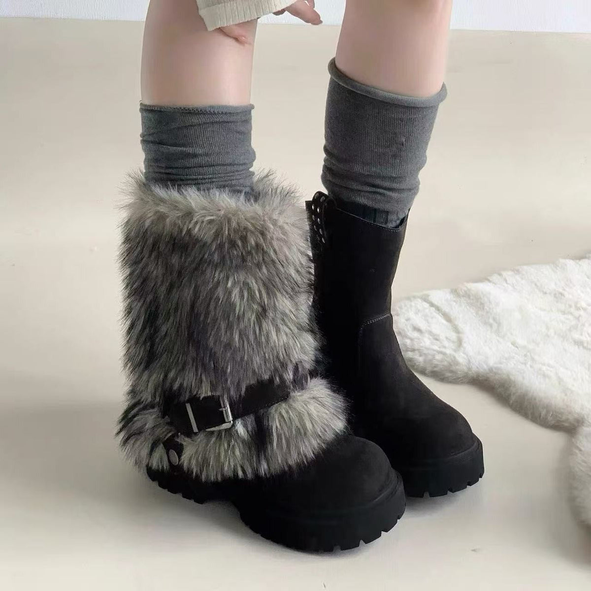 Women's Warm Furry Anti-slip Snow Boots