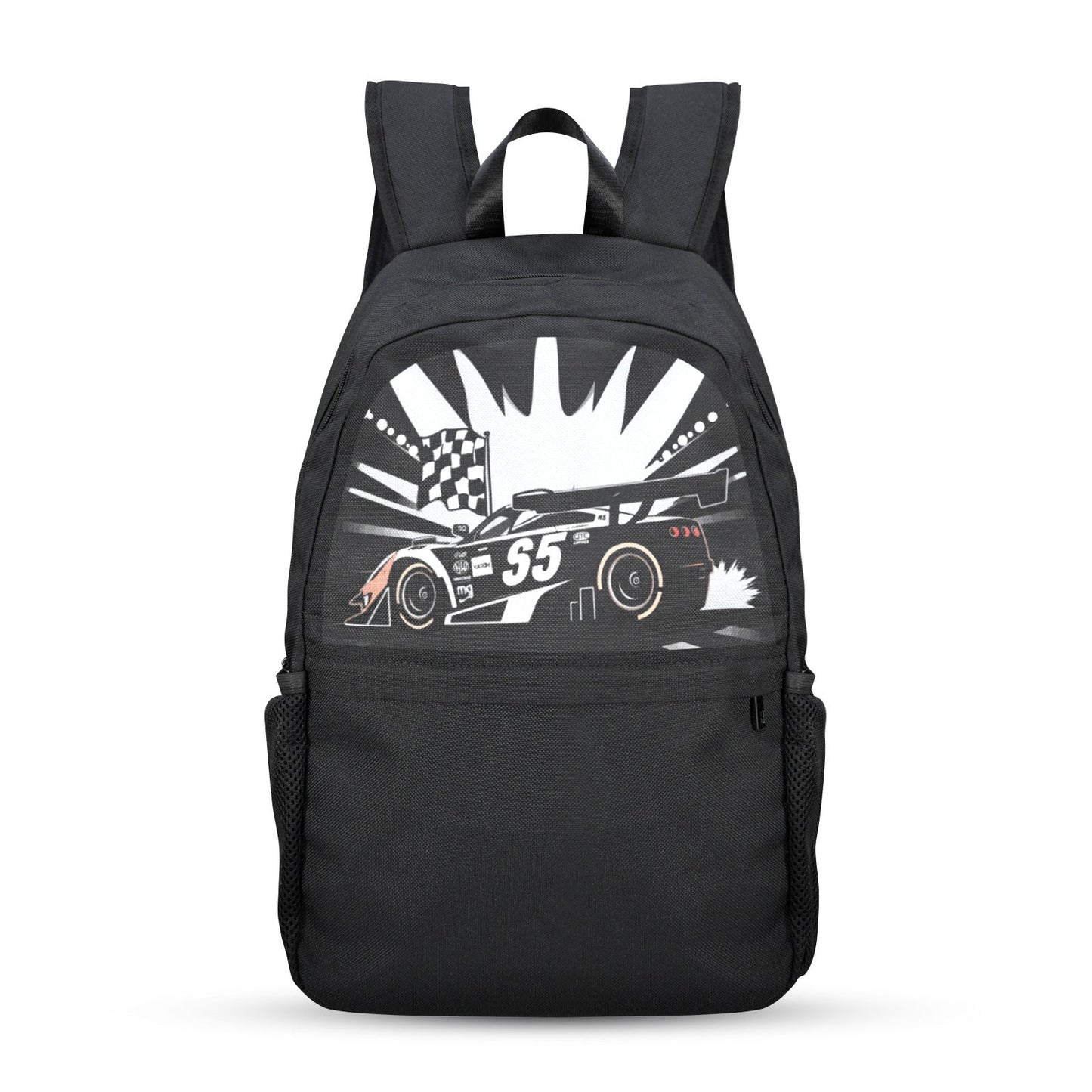 Race Car Winner Boy's Casual School Backpack | Upper Part Printing