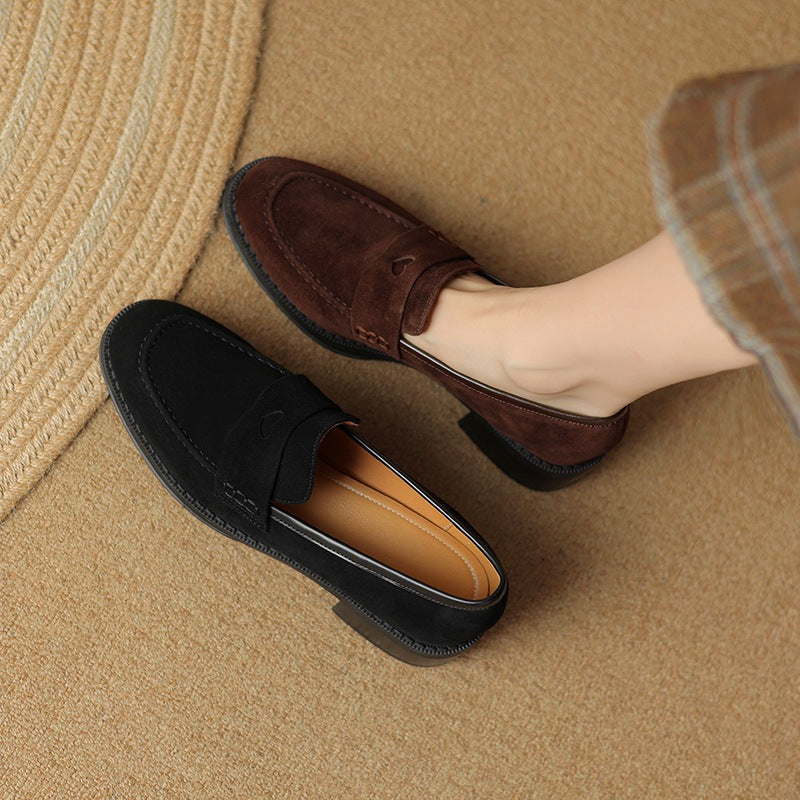 Women's Sheepskin Chunky Heel Pumps