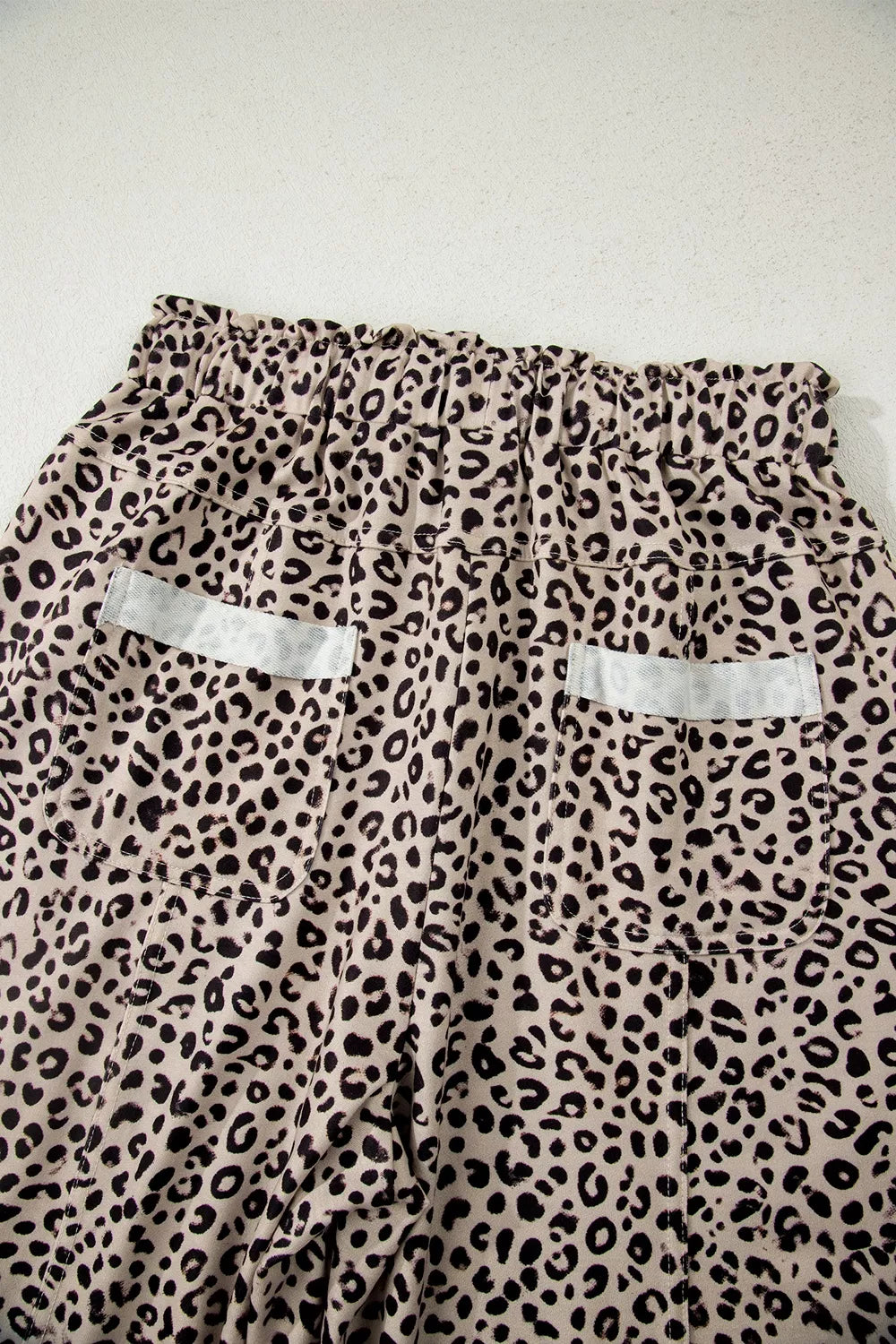 Leopard Print Wide-Leg Pants with Drawstring