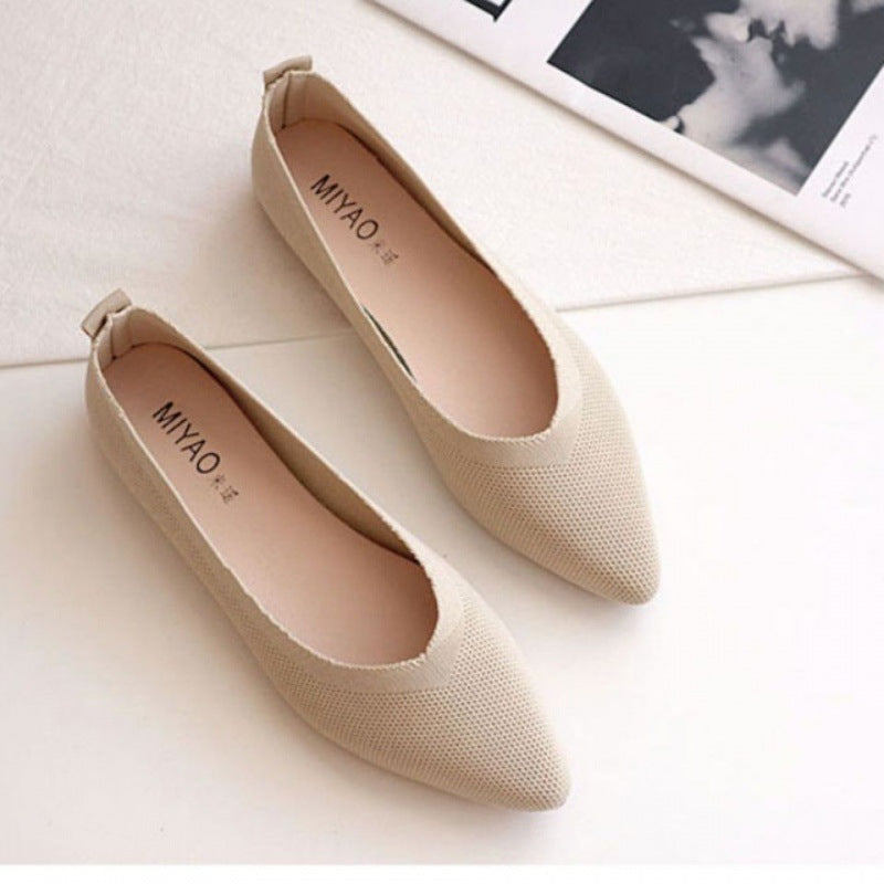 Women's Pointed-Toe Knit Flats