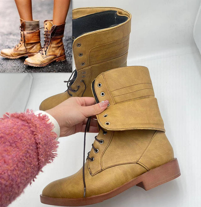 Women's Cross Strap Martin Boots