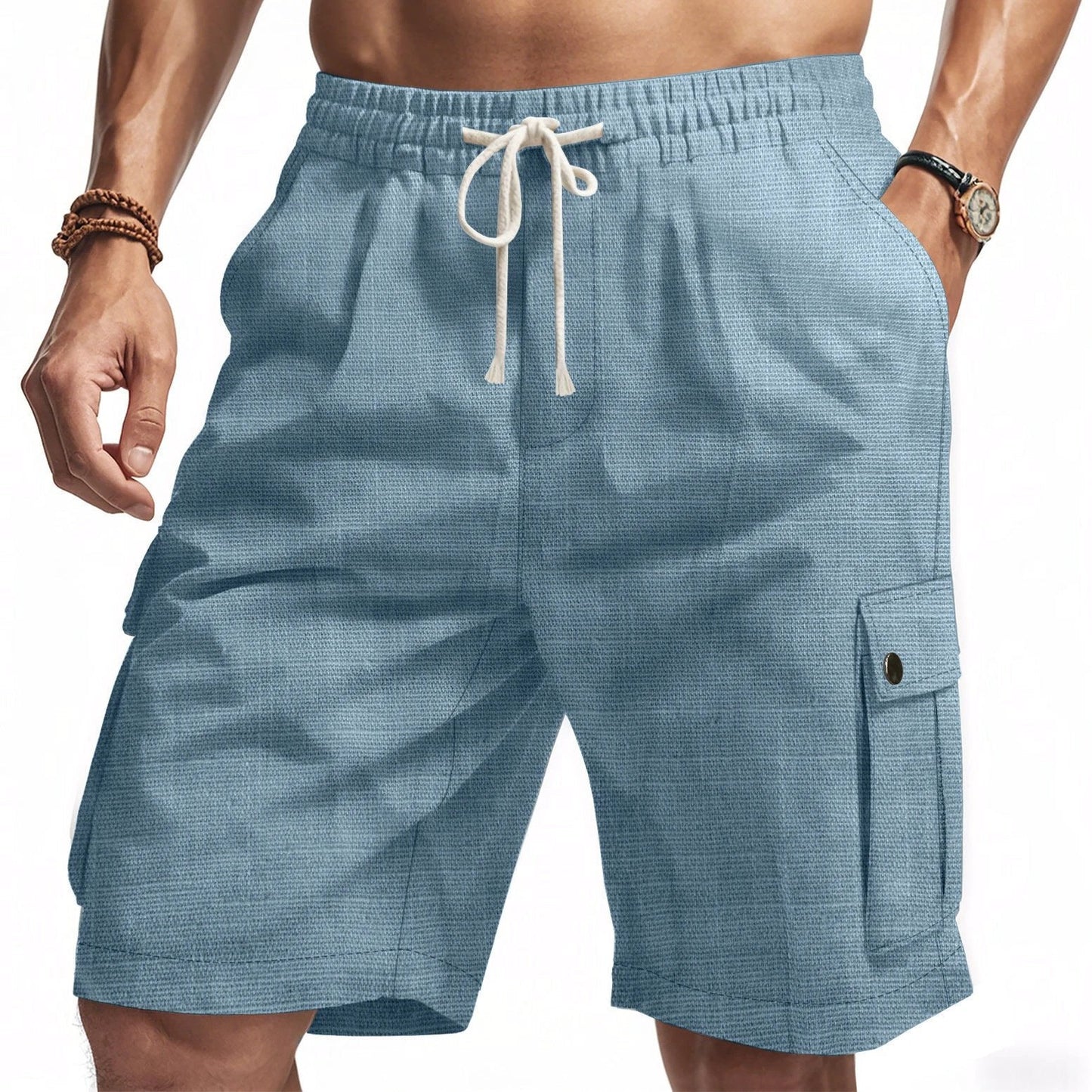Cargo Bamboo Linen Beach Casual Shorts