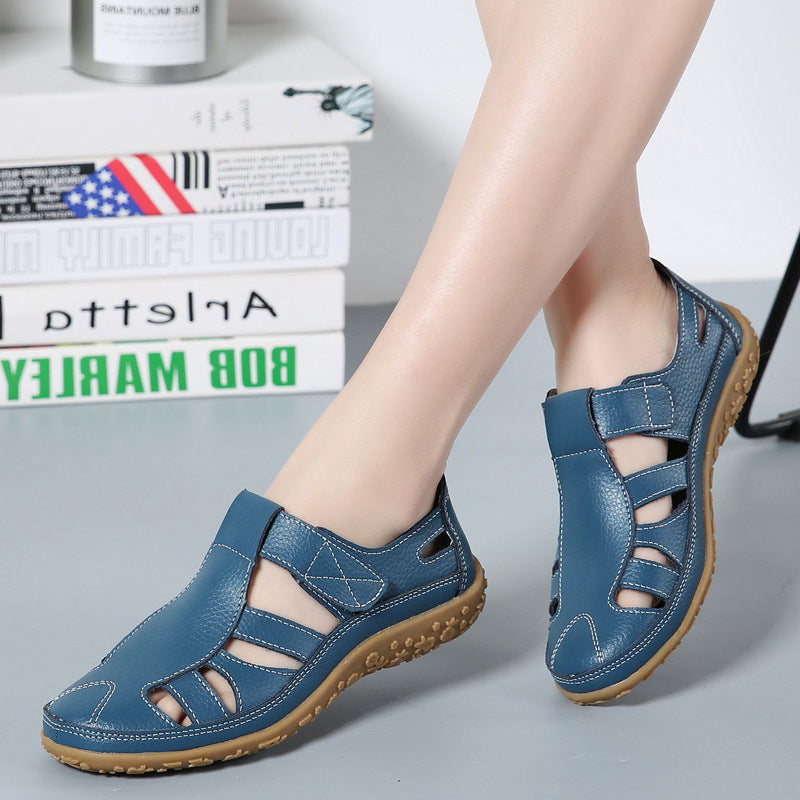 Women's Handmade Retro Soft Sole Leather Velcro Casual Shoes