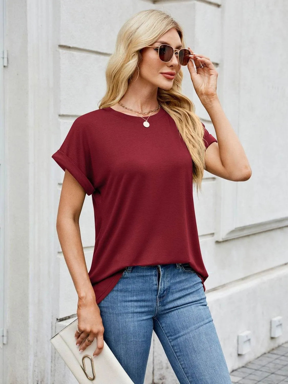 Florira Round Neck Short Sleeve T-Shirt