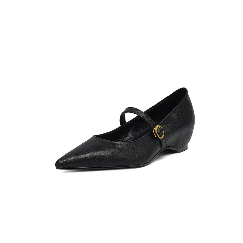 Women's French Retro Pointed-Toe Mary Jane Heels