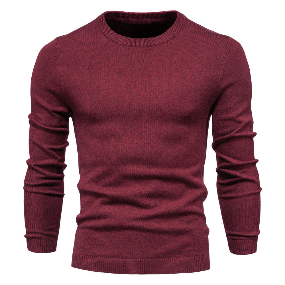 10-Color Autumn And Winter Thickened Men's Sweater, Round Neck Slim-Fit Men's Knitwear, Casual Men's Knit Top