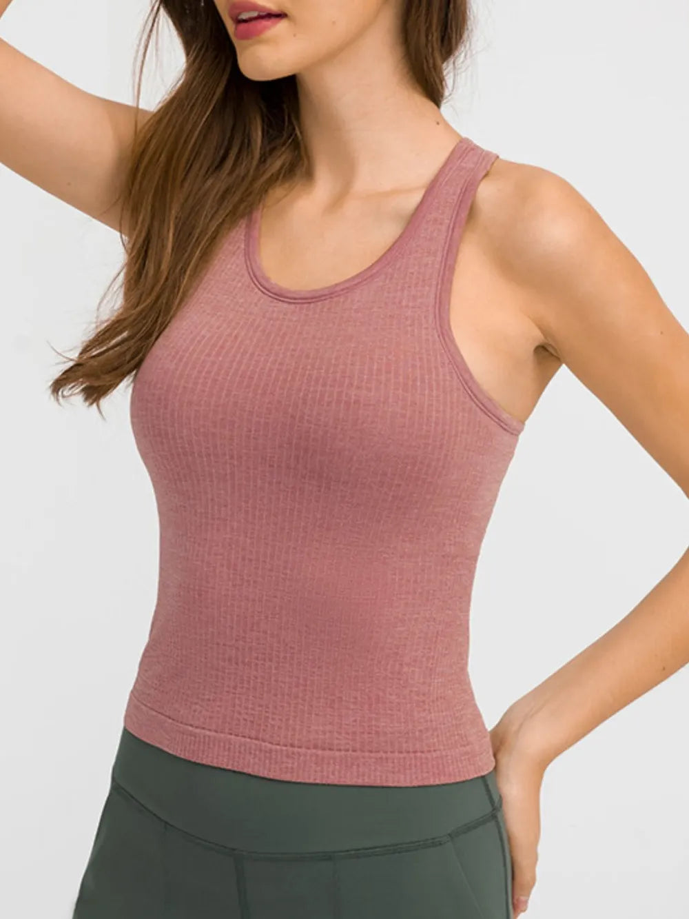 Camiseta sin mangas deportiva Millennia con espalda de nadador y cuello redondo