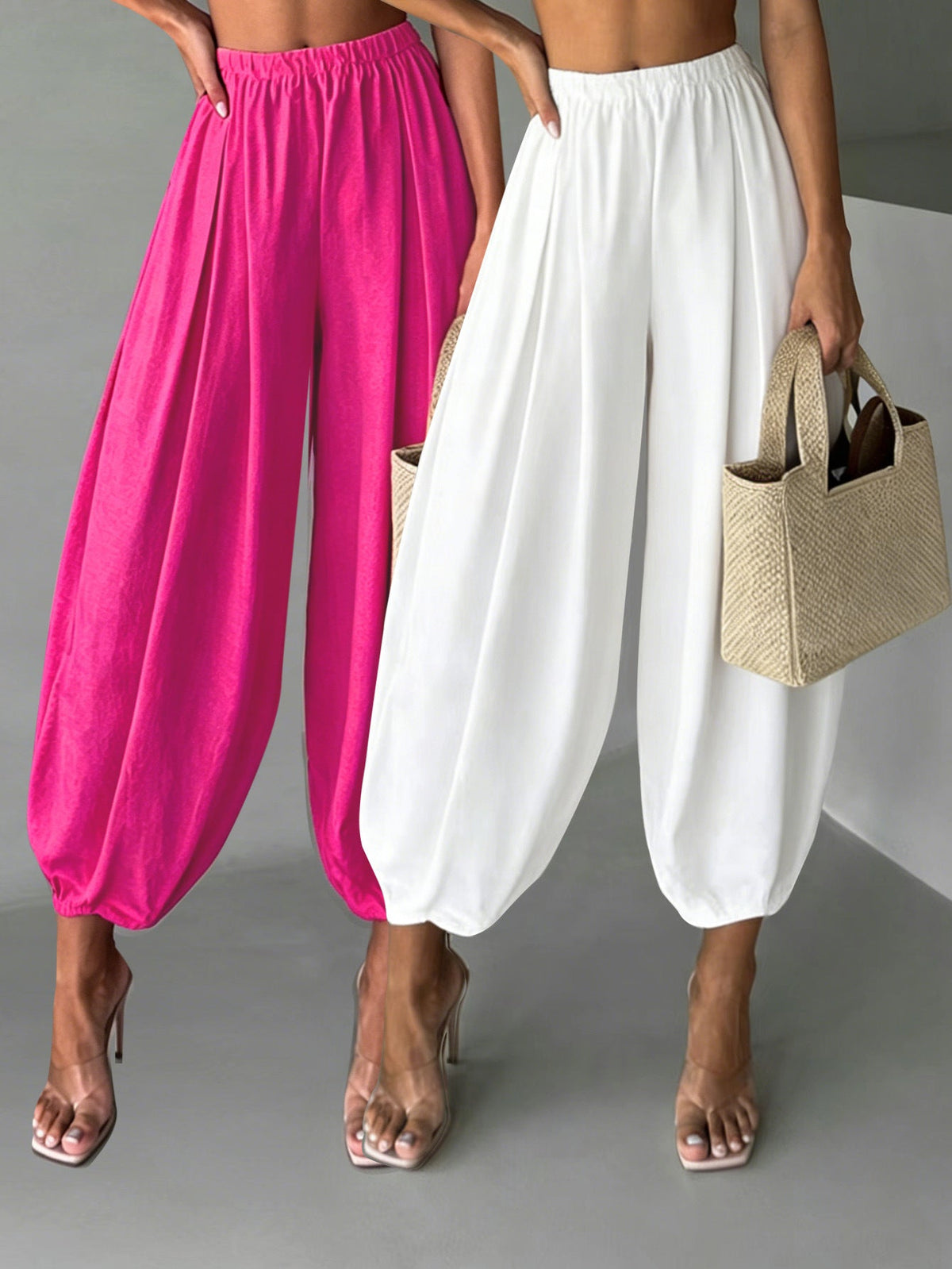 2-piece Set Fashionable Air Pants For Womencasual Yoga Wide-leg Pants