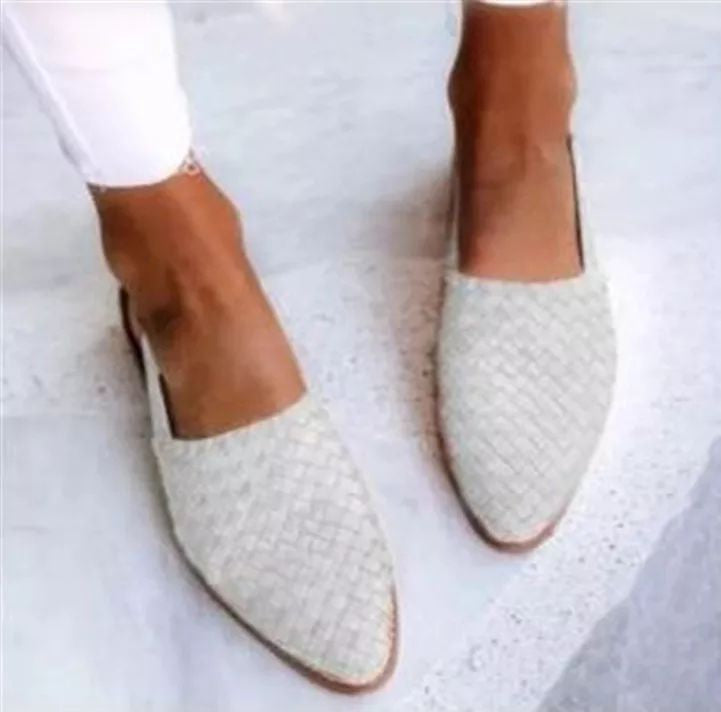 Women's Pointed-Toe Cap Buckle Flat Loafers