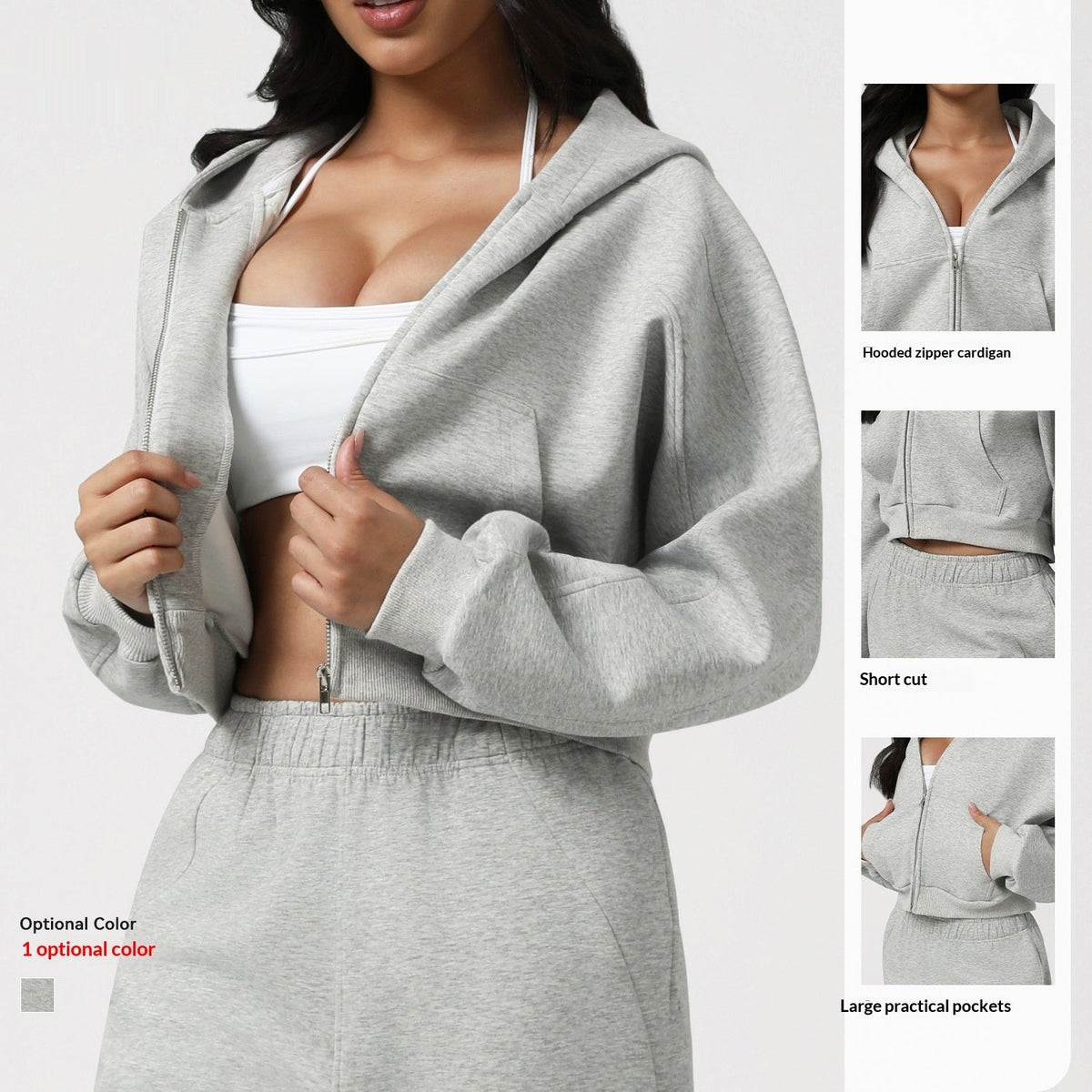 Hooded Long-Sleeve Casual Sweatshirt For Sports Running And Fitness