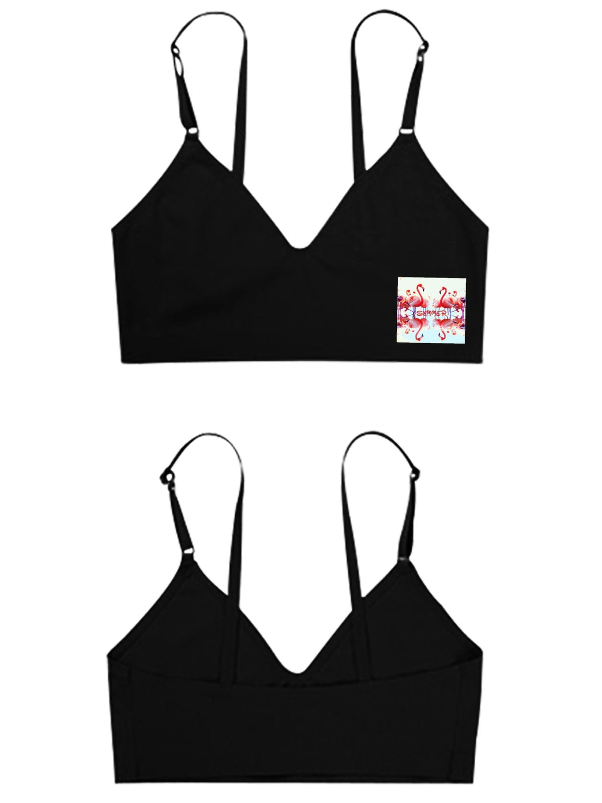 Pink Flamingos Summer Design Seamless Bra for Women (Made in USA)