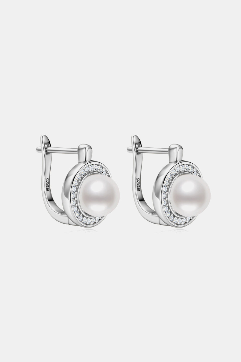 Pendientes de Plata de Ley 925 con Perla y Moissanita