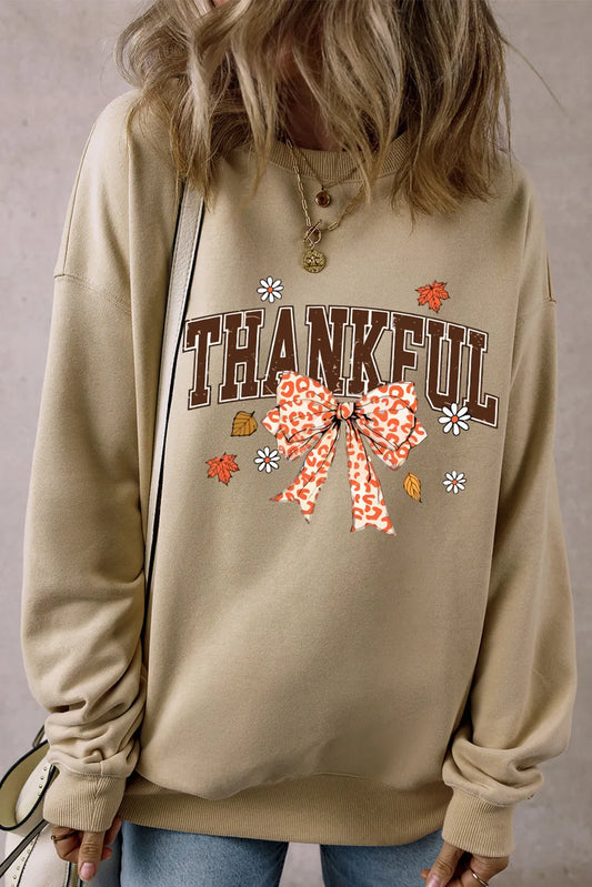 Sudadera de cuello redondo y manga larga THANKFUL Bow