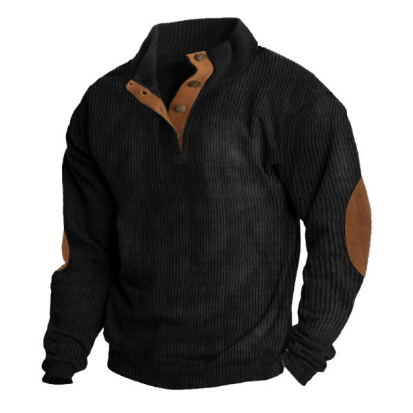 Autumn And Winter New Cross-Border Men's Outdoor Jacket Amazon Corduroy Casual Stand-Up Collar Long-Sleeved Sweatshirt In Stock