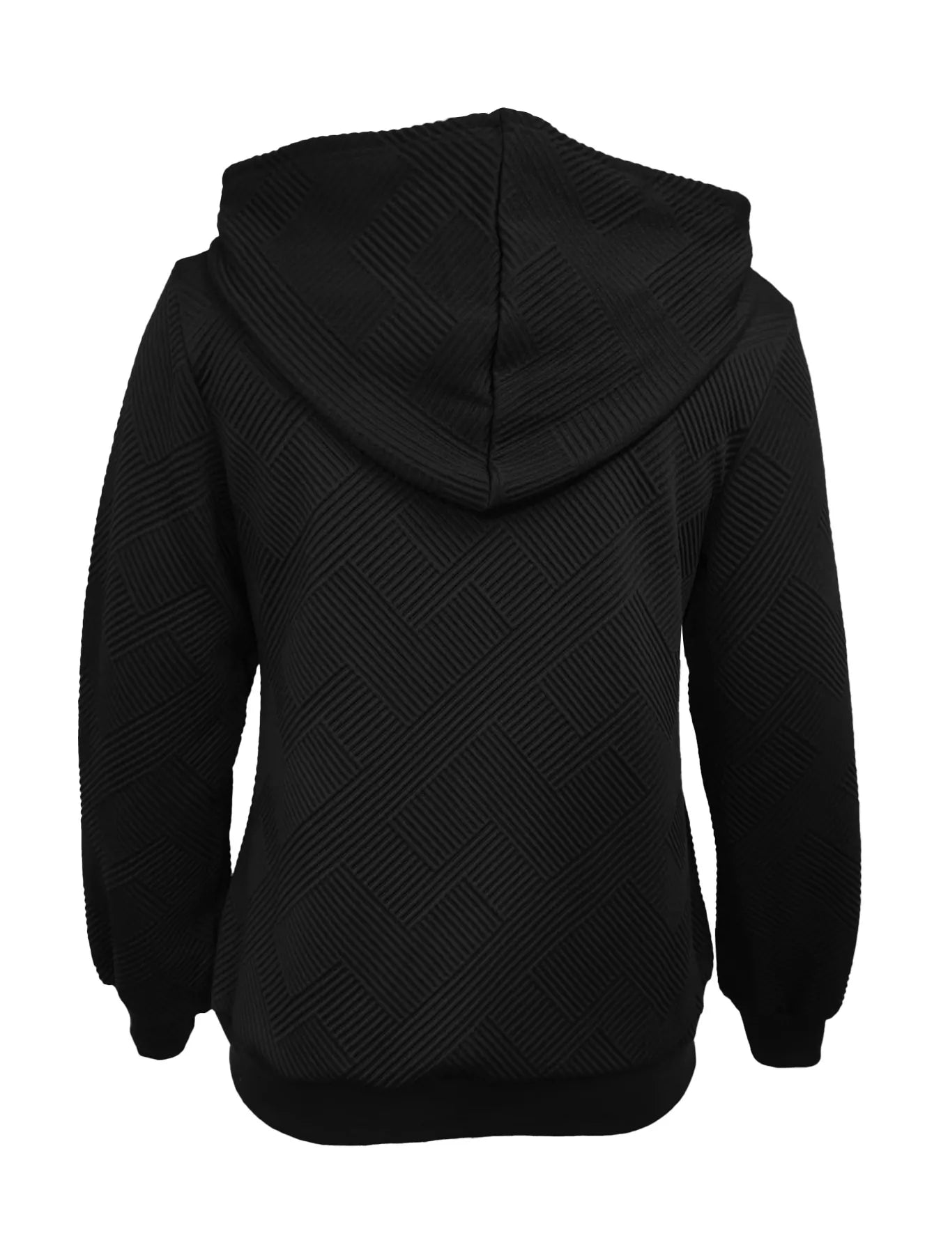 Sudadera con capucha y cremallera con textura y cordón
