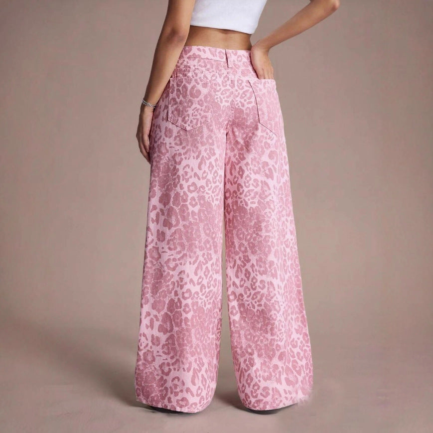 Female Loose Fit Straight Loose Wide Leg Jeans