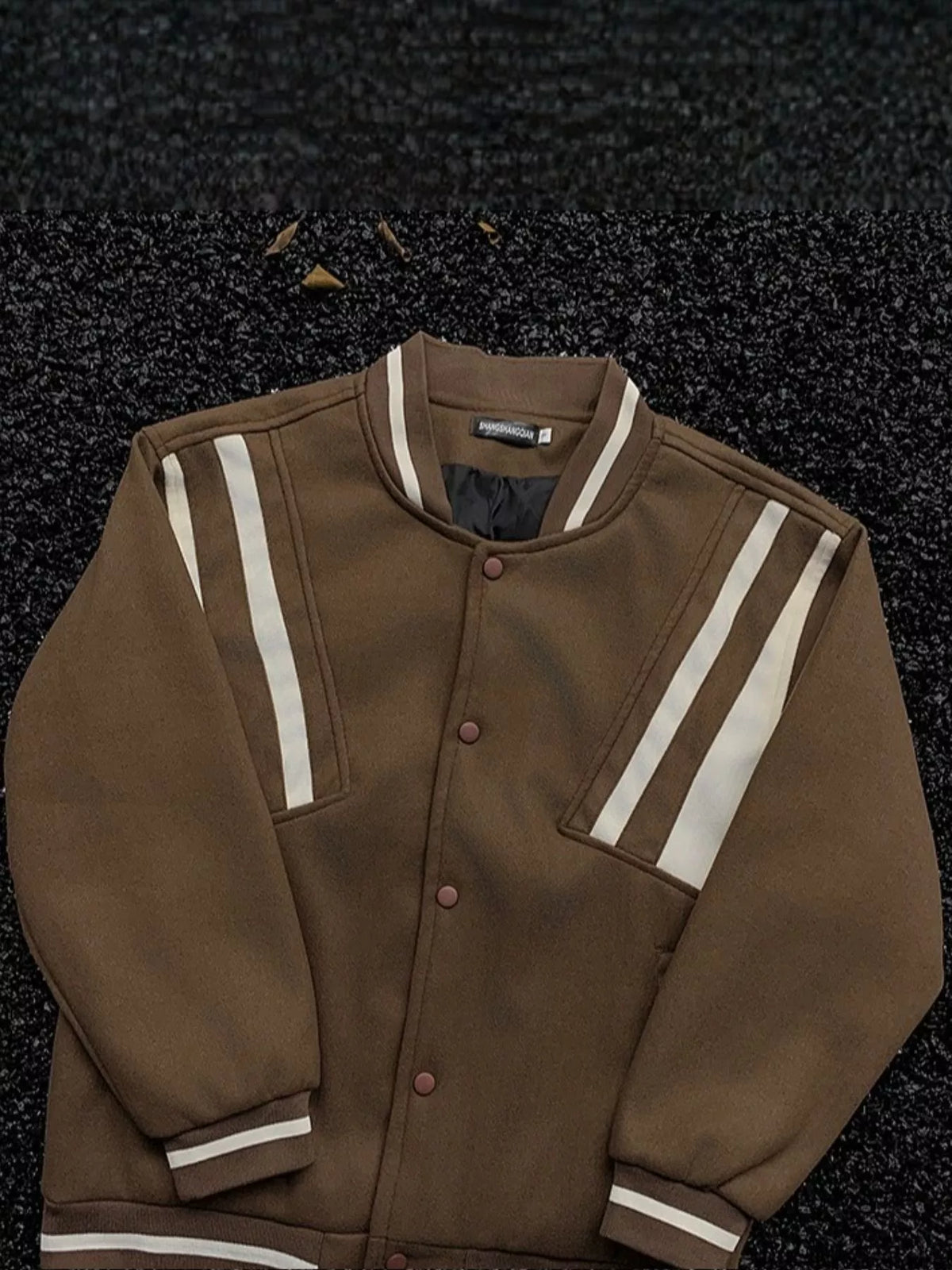 Men's Plus Size Striped Long Sleeve Jacket