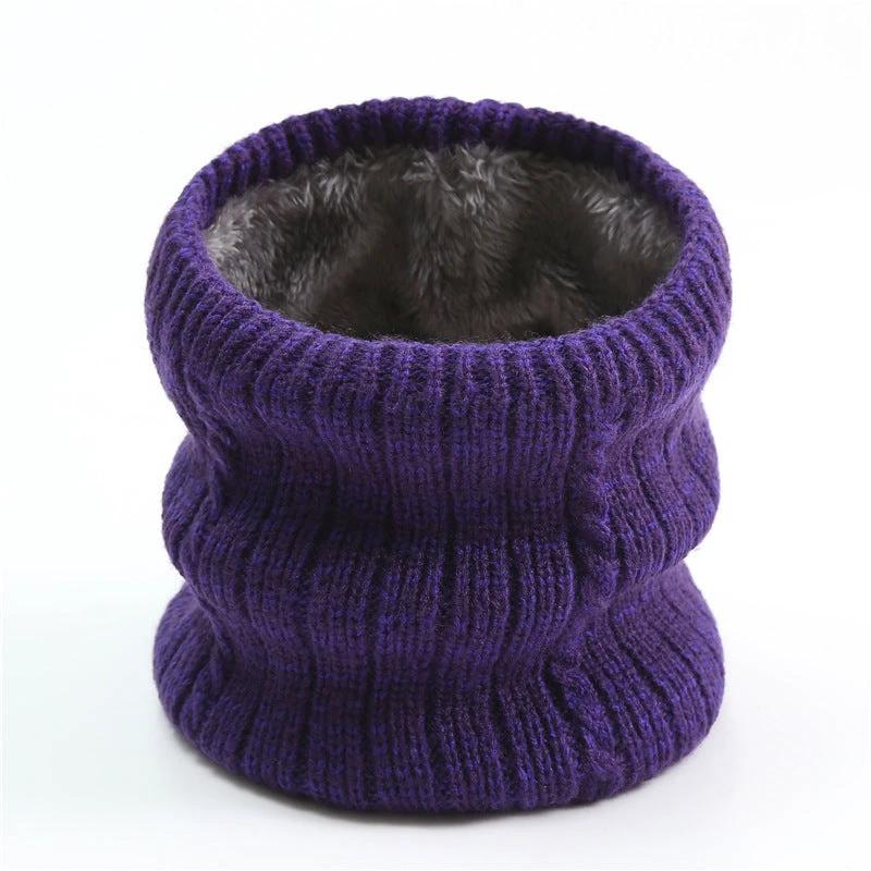 Men's Twist Wide Striped Fleece-lined Knitted Scarf